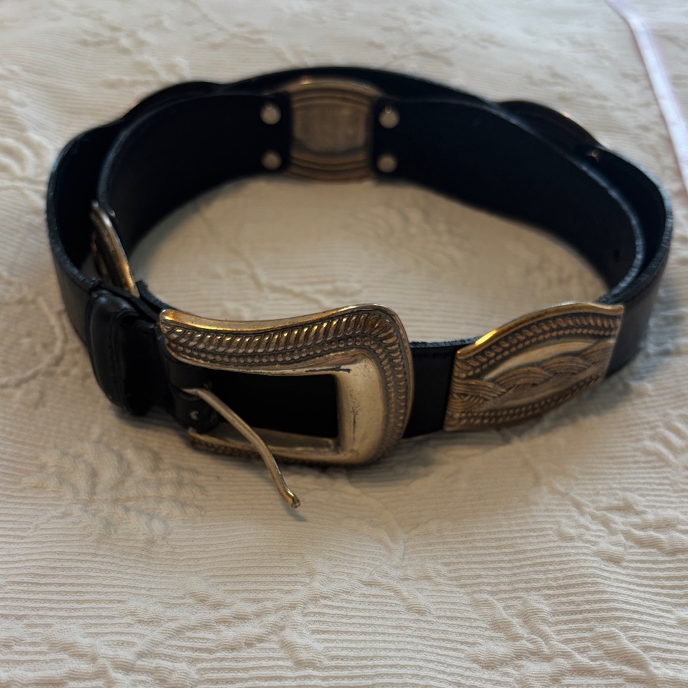 Fossil Black Belt with Gold and Silver Buckle